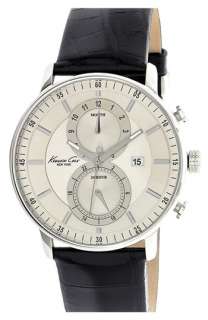 Kenneth Cole New York Round Leather Strap Watch  