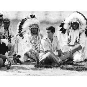 Prince Charles Attending Blackfoot Indian Tribal Ceremony in Calgary 