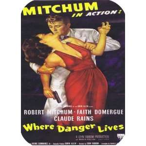  Where Danger Lives Robert Mitchum Vintage Movie MOUSE PAD 