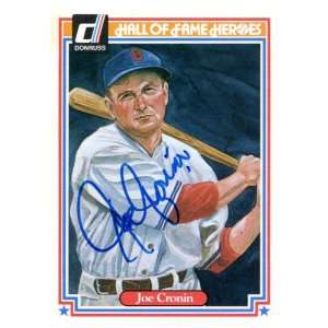  Joe Cronin Autographed 1983 Donruss HOF Card   Signed MLB 