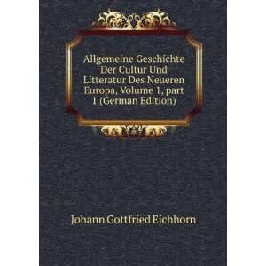   Volume 1,Â part 1 (German Edition) Johann Gottfried Eichhorn Books