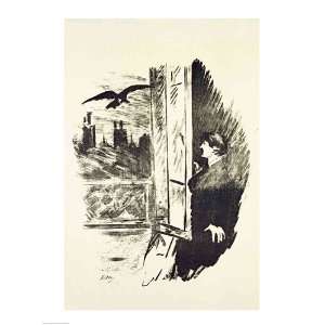  Illustration for The Raven, by Edgar Allen Poe, 1875 by 