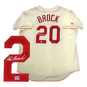  Lou Brock Autographed / Signed St Louis Cardinals Jersey 