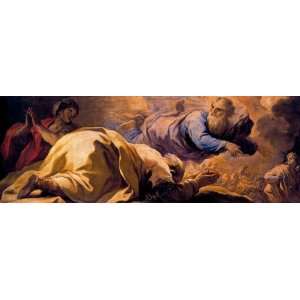 FRAMED oil paintings   Luca Giordano   24 x 8 inches   Abraham heard 
