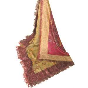 Luxurious Merino Wool Golden Shower Throw Shawl Tablecloth 58 