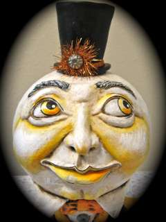 PFATT Primitive Folk Art Halloween Gourd Man In the Moon AHASG ADSG 
