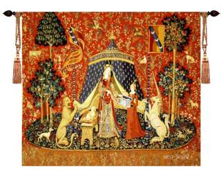 UNICORN DESIRE JACQUARD WOVEN WALL HANGING TAPESTRY+FREE TASSELS (#A4 