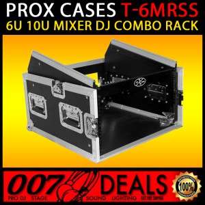 ProX 6 Space Amp 10 Slanted Top 6U 10U Mixer DJ Combo Rack Flight Case 