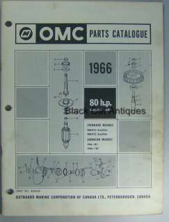 1966 OMC Parts Catalog Evinrude/Johnson 80 HP Electric  