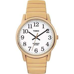   Indiglo Mens Easy Reader Gold Tone Expansion Band Watch T20481  