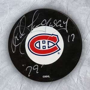  ROD LANGWAY Montreal Canadiens SIGNED Hockey Puck Sports 