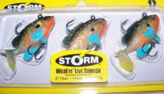 Storm 2 Wildeye Live Sunfish 1/4 oz Fishing Jig Lure Crankbait  