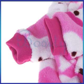 Winter Fluffy Hoodie Pet Dog Pajamas Coat Clothes Sz M  
