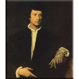    Man with Gloves 26x30 Streched Canvas Art by Titian