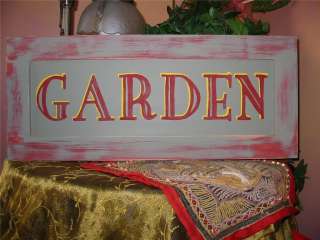 Chic vintage style shabby GARDEN handpainted sign  