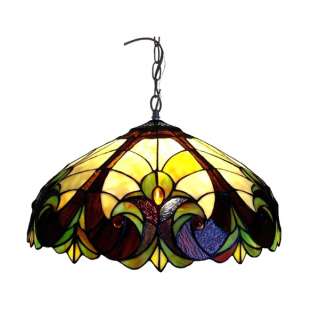   TIFFANY STYLE PENDANT CEILING LAMP STAINED GLASS 18 SHADE  