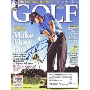 ZACH JOHNSON signed *PGA* GOLF magazine W/COA MASTERS  