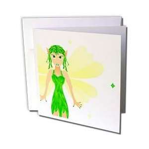   Green Fairy Princess   Greeting Cards 6 Greeting Cards with envelopes