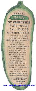 1904 Worlds Fair HEINZ PICKLE Advertising Trade Card  