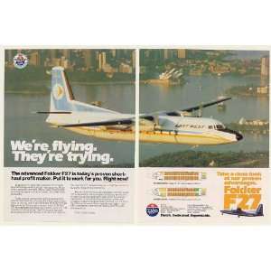   Airlines Fokker F27 Aircraft 2 Page Print Ad (51263): Home & Kitchen