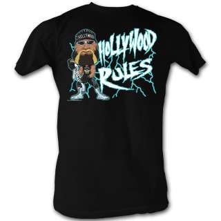Hulk Hogan Hollywood Rules Black T shirt New  