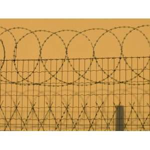  Barbed Wire Fence and its Shadow Against a Wall 