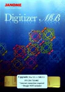 Janome Digitizer Pro to MB Embroidery Software UPGRADE 732212259227 