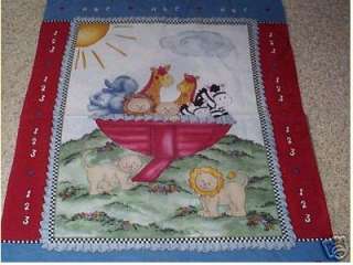 Baby ABC Noahs Ark Quilt Panel Fabric  