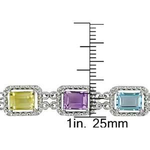  Sterling Silver Multi Gemstone Bracelet Jewelry