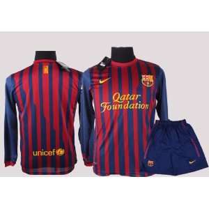  Barcelona 2012 Home Long Sleeve Jersey Shirt & Shorts Size 