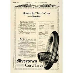  1916 Ad B. F. Goodrich Silvertown Rubber Cord Car Tires 