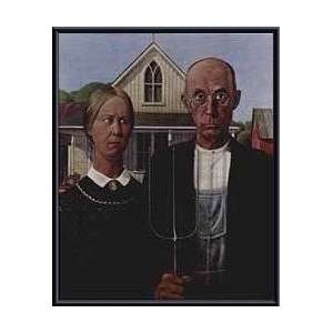   Print   American Gothic   Artist Grant Wood  Poster Size 28 X 22