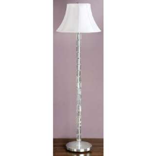 NEW 1 Light Floor Lamp Lighting Fixture Chrome, Crystal, White Silk 