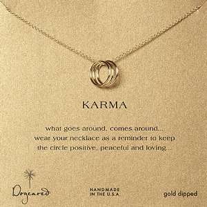  Dogeared Jewelry Triple Karma Ring Gold Dipped Necklace 