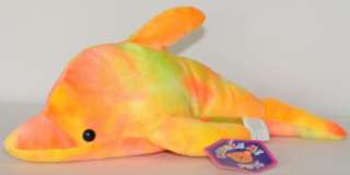 KellyToy Orange Yellow Green Dolphin Plush Stuffed Animal NWT Kuddle 