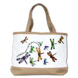   Bag Purse (2 Sided) Tan Dragonflies Glide on Gossamer Wings Dragonfly