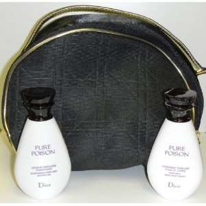 Christian Dior Pure Poison Body Moisturizer and Shower Gel with Clutch 