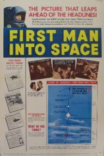 FIRST MAN INTO SPACE orig 50s sci fi movie poster  