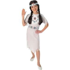  Girls White Indian Girl Costume   Child Medium Toys 