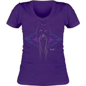  Vestal Wolf Womens Short Sleeve Fashion Shirt   Purple 