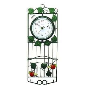  Ingraham Wrought Iron Apple Rack Wall Clock with Letter 