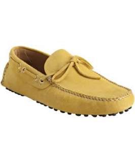 Car Shoe yellow suede boatstitch moc loafers  