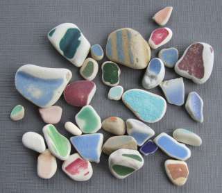   Beach Sea Glass Pottery for Jewelry or Mosaics, Assorted Colors  