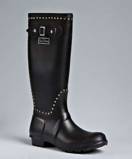 Pour la Victoire black studded Ted rubber rain boots