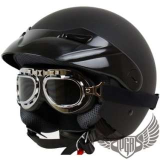 PGR CRUZ Motorcycle Helmet W/ Goggle Cruiser Matte S  