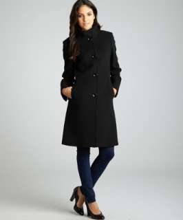 Cinzia Rocca black wool cashmere standing collar coat   up to 