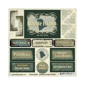   Rhode Island   Distressed Cardstock Stickers Arts, Crafts & Sewing