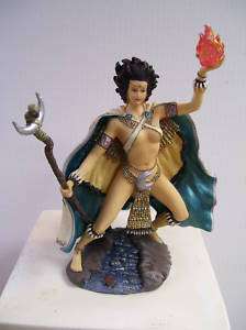 HAND  PAINTED FANTASY STATUE FEMALE WIZARD NEW  