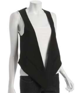 Necessary Objects black open front long vest  BLUEFLY up to 70% off 