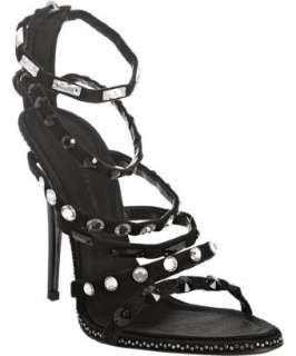 Giuseppe Zanotti black suede jeweled strappy sandals   up to 